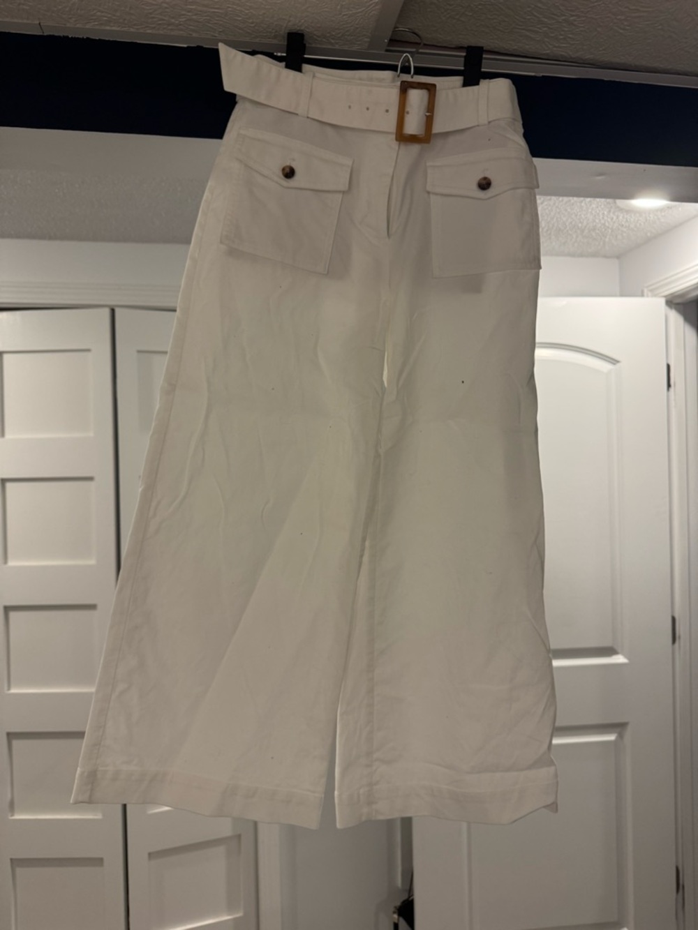 LOFT White Trousers with High Waist Detail
